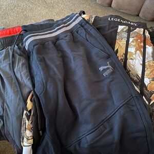 Men's Bottoms 3 Shorts, 1Sweats, 1 PJ Puma, Russell, Reebok, Legendary  5 items